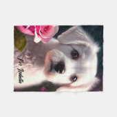 Couverture Polaire Collection Petit Chien Et Rose (Devant (Horizontal))