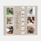 Couverture Polaire Collection photo moderne Beige Friends Forever (Devant (Horizontal))