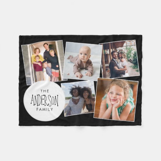 Couverture Polaire Collection photo moderne Chic Famille amis Keepsak (Devant (Horizontal))