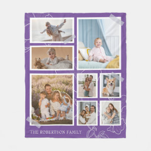 Couverture Polaire Collection photo moderne de 8 photo Famille Blanch