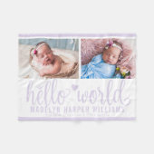 Couverture Polaire Collection photo moderne Hello World Lavender Purp (Devant (Horizontal))