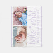 Couverture Polaire Collection photo moderne Hello World Lavender Purp (Devant)