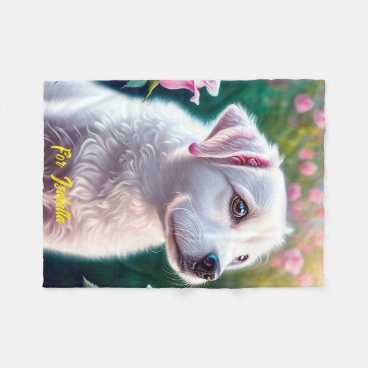 Couverture Polaire Collection rose Et Belle Chienne (Devant (Horizontal))