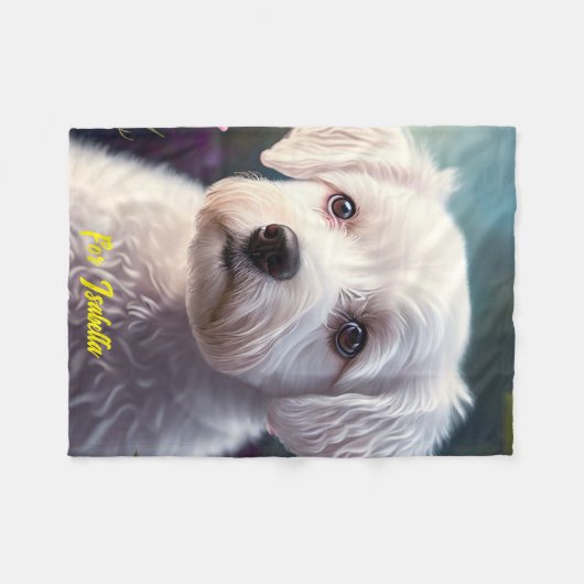 Couverture Polaire Collection rose Et Chien Sucré (Devant (Horizontal))