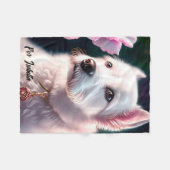Couverture Polaire Collection rose Et Mignonne Chien (Devant (Horizontal))