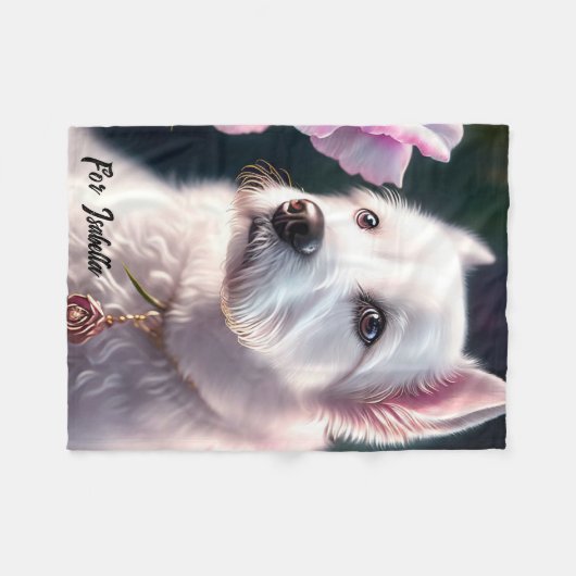 Couverture Polaire Collection rose Et Mignonne Chien (Devant (Horizontal))