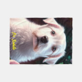 Couverture Polaire Collection rose Et Petits Chiens (Devant (Horizontal))