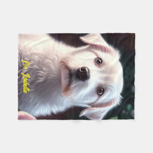 Couverture Polaire Collection rose Et Petits Chiens (Devant (Horizontal))