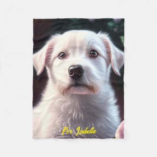 Couverture Polaire Collection rose Et Petits Chiens (Devant)