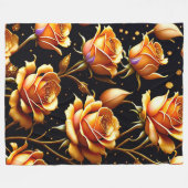 Couverture Polaire Collection Rose tendance de luxe Big Gold (Devant (Horizontal))