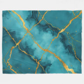 Couverture Polaire Collection tendance en marbre bleu turquoise (Devant (Horizontal))