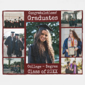 Couverture Polaire Collegiate Maroon Félicitations Diplômés Photo  (Devant (Horizontal))