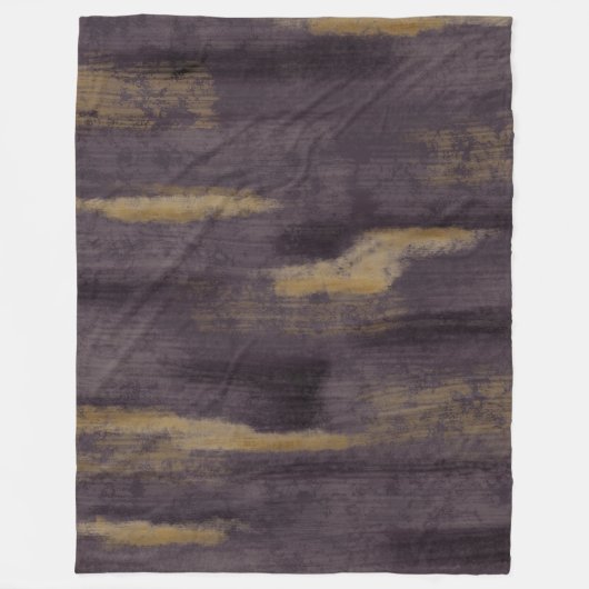 Couverture Polaire Colles douces Abstraites Plum profond & Or (Devant)