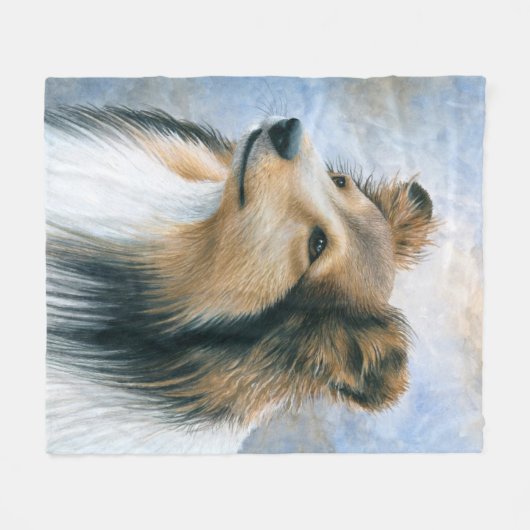 Couverture Polaire Colley de Sheltie du chien 122 (Devant (Horizontal))