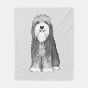 Couverture Polaire Collie hérissée Cute Cartoon Chien Jetant une co