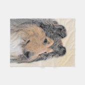 Couverture Polaire Collie (Rough) Peinture - Cute Original Dog Art (Devant (Horizontal))