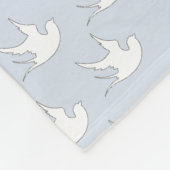 Couverture Polaire colombe blanche sur bleu (Coin)