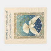 Couverture Polaire Colombe de la paix avec décor de rameau d'olive (Devant (Horizontal))