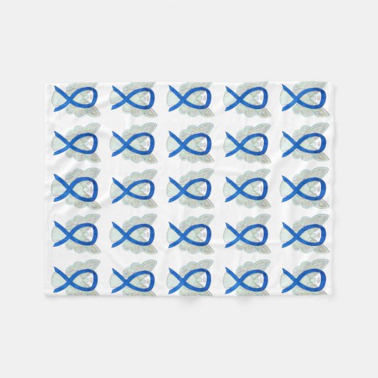 Couverture Polaire Colon Cancer Sensibilisation Ribbon Soft Fleece Bl (Devant (Horizontal))