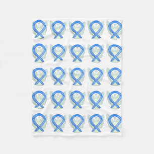 Couverture Polaire Colon Cancer Sensibilisation Ribbon Soft Fleece Bl