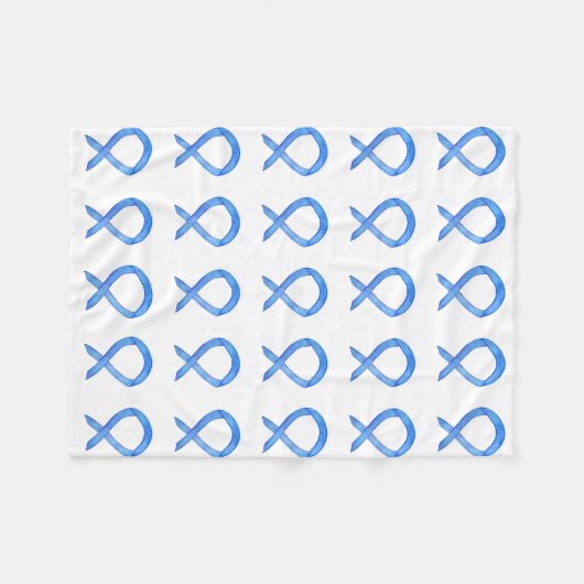 Couverture Polaire Colon Cancer Sensibilisation Ribbon Soft Fleece Bl (Devant (Horizontal))