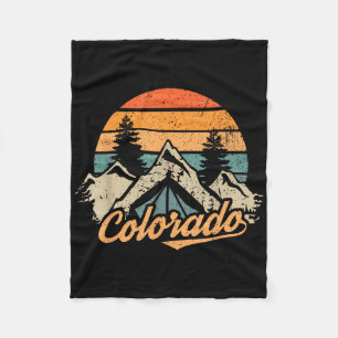 Couverture Polaire Colorado - Montagnes Rétro Vintage Nature Randonné