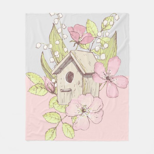 Couverture Polaire Colorbloc Floral Birdhouse (Devant)