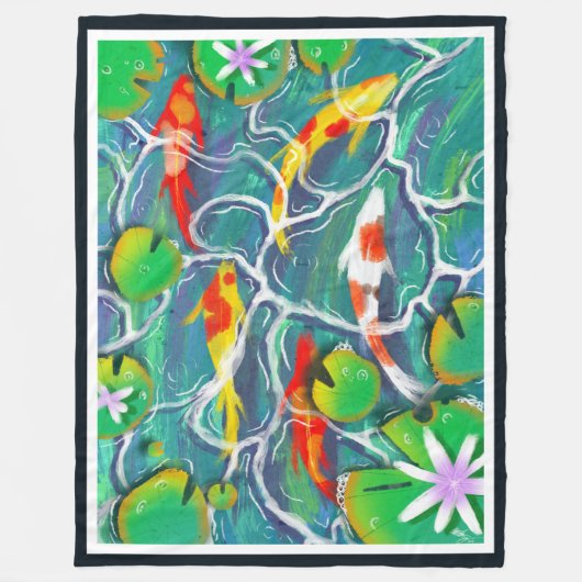 Couverture Polaire Coloré Koi Pond (Devant)