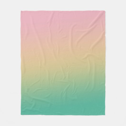 Couverture Polaire Coloré Ombre Gradient Turquoise Peach rose (Devant)
