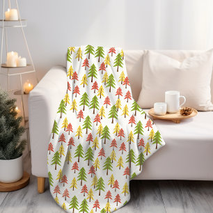 Couverture Polaire Coloré Simple Rustic Forest Pinetree Art Motif