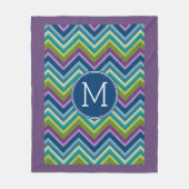 Couverture Polaire Coloré violet Chevron Motif Personnalisé Monogramm (Devant)