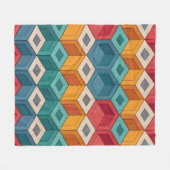 Couverture Polaire Colorful 3D Cube Illusion Pattern | Seamless Depth (Devant (Horizontal))