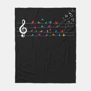 Couverture Polaire Colorful Birds Musical Notes Nature Music