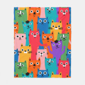 Couverture Polaire Colorful cats (Devant)