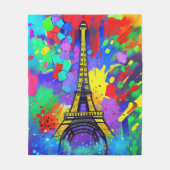 Couverture Polaire Colorful Eiffel painting (Devant)