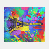 Couverture Polaire Colorful Eiffel painting (Devant (Horizontal))