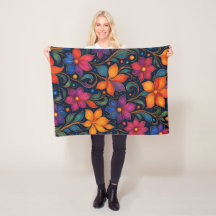 Colorful Floral Pattern Kitchen Towel | Vibrant