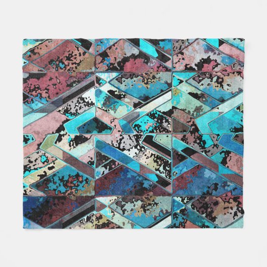 Couverture Polaire Colorful Geometric Abstract Pattern (Devant (Horizontal))