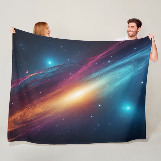 Couverture Polaire Colorful Outer Space Cosmic Nebula Abstract (En situation)