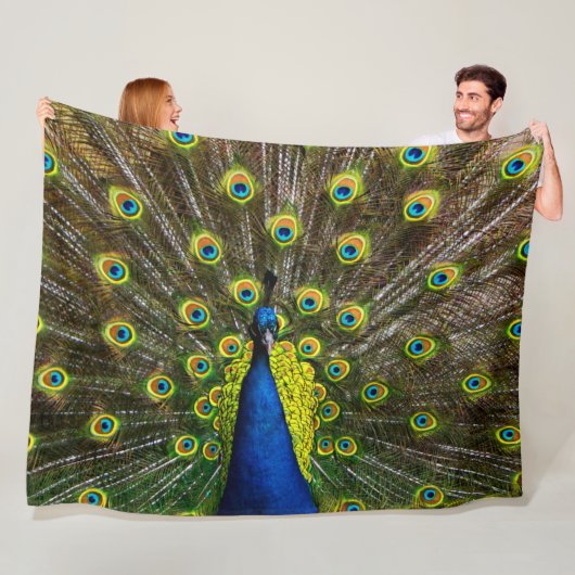 Couverture Polaire Colorful peacock (En situation)