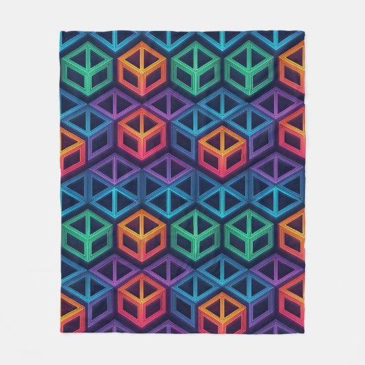 Couverture Polaire Colorful Prism 3D Geometric Pattern | Seamless (Devant)