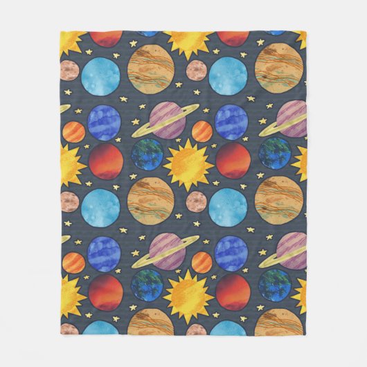 Couverture Polaire Colorful Solar System (Devant)