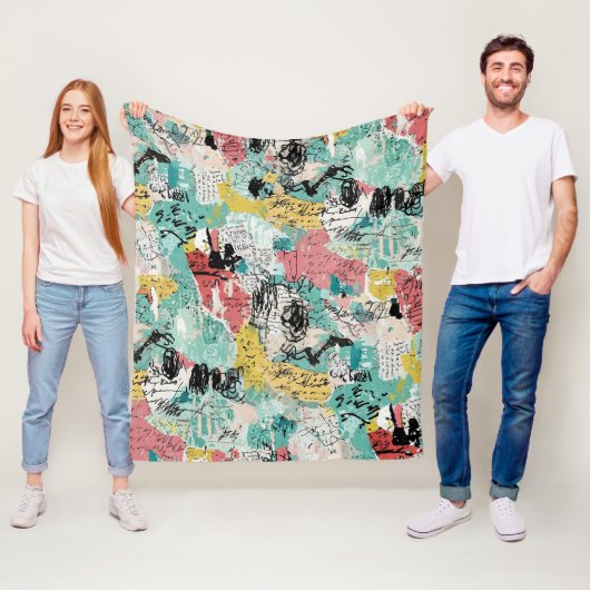 Couverture Polaire Colorful Urban Graffiti Pattern (2) (En situation)