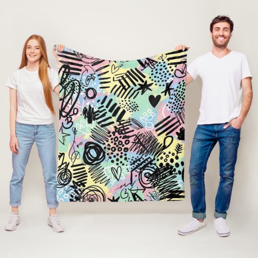 Couverture Polaire Colorful Urban Graffiti Pattern (9) (En situation)