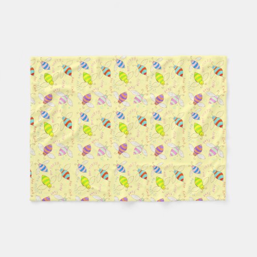 Couverture Polaire Colourful Buzzy Bee (Devant (Horizontal))