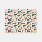 Couverture Polaire Colourful Christmas Pine Trees Seamless Pattern (Devant (Horizontal))