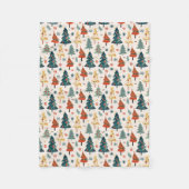 Couverture Polaire Colourful Christmas Pine Trees Seamless Pattern (Devant)