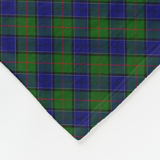 Couverture Polaire Colquhoun tartan bleu vert plaid (Coin)