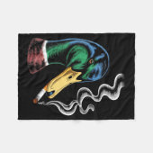 Couverture Polaire Colvert fumant une cigarette mème canard colvert d (Devant (Horizontal))