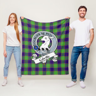 Couverture Polaire Colville Clan Badge Tartan Plaid